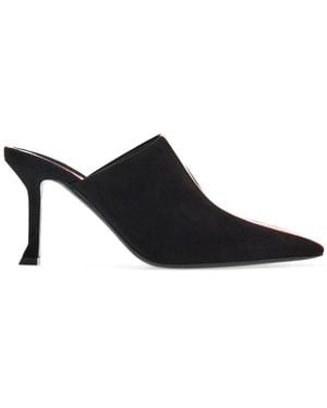 Ferragamo Mules Con Dettaglio A Righe 85Mm - Nero