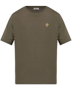 Bally Crest-Embroidered T-Shirt - Green
