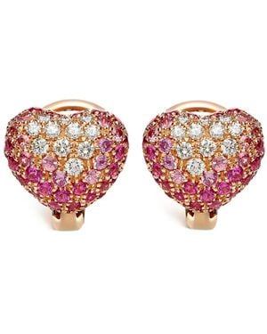 Leo Pizzo 18Kt Rose Diamond Shaded Sapphire Amore Earrings - White