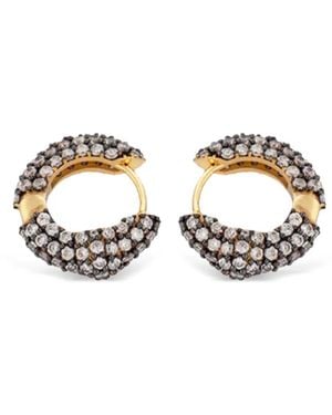 Poche Paris Harmony Crystal Hoop Earrings - Metallic