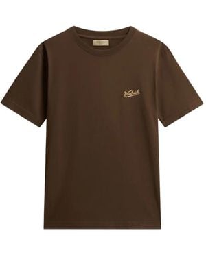 Woolrich Logo-Print Crew-Neck T-Shirt - Brown