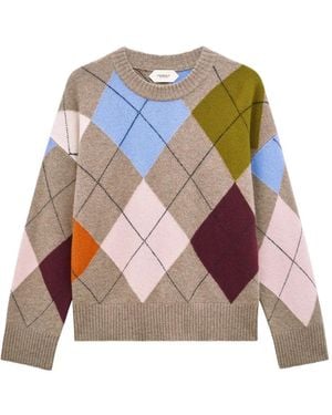 Pringle of Scotland Argyle Crew-Neck Jumper - Pink