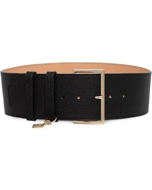 Guess Danya Charm-Detail Pebble-Effect Belt - Black
