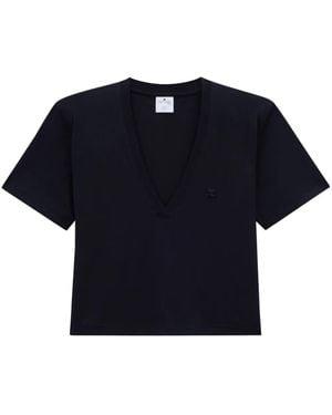 Courreges T-Shirt With Logo Application - Blue