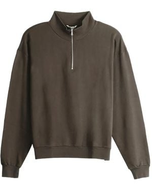 AURALEE Quarter-Zip Sweatshirt - Brown