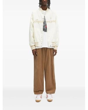 Aape By A Bathing Ape Ape Now Embroidered Bomber Jacket - White