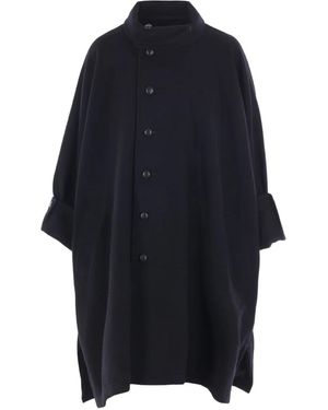 Yohji Yamamoto Button-Fastening Single-Breasted Coat - Blue