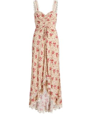 Cinq À Sept Stevie Lace-Trimmed Floral-Print Maxi Dress - Natural