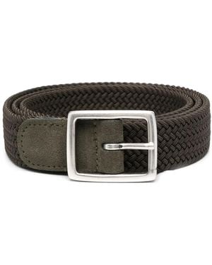 Dell'Oglio Mastic Elasticated Suede Belt - Black