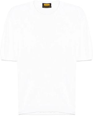 Svevo Fine Ribbed Cotton T-Shirt - White