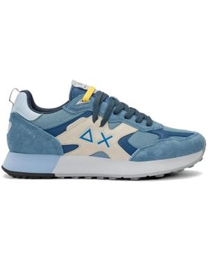 Sun 68 Logo-Detail Trainers - Blue