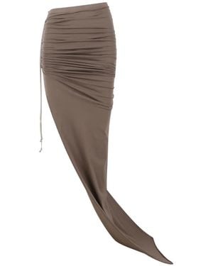 Rick Owens Draped Drawstring Skirt - Brown