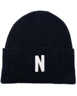 Norse Projects Gorro con logo bordado - Azul