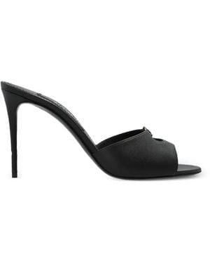 Dolce & Gabbana Cutout Logo Mules - Black