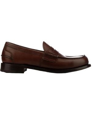 Prada Tassel Leather Loafers - Brown