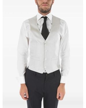Corneliani Single-Breasted Silk Waistcoat - White