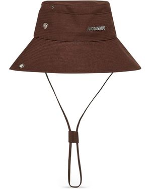 Jacquemus Logo-Lettering Bucket Hat - Brown