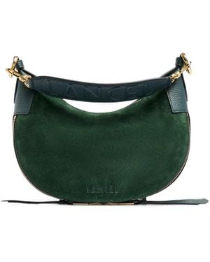 Lancel Small Origami Suede Shoulder Bag - Green