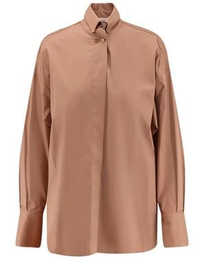 Semicouture Button Cut-Out Shirt - Brown