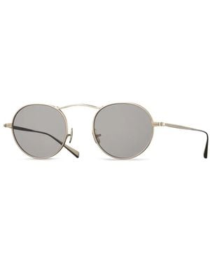 Eyevan 7285 Safari-E Round-Frame Sunglasses - White