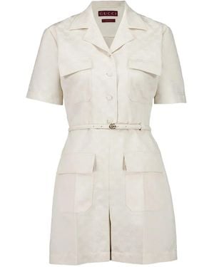 Gucci Gabardine Playsuit - White