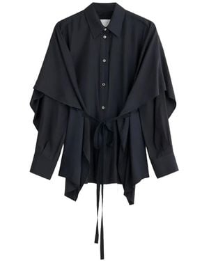 Maison Margiela Cape-Style Buttoned Shirt - Blue