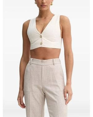 SIMONA CORSELLINI Button-Fastening Sleeveless Top - White