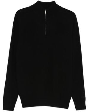 MC2 Saint Barth Zip Mock-Neck Jumper - Black