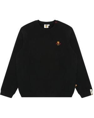 A Bathing Ape Trui Met Geborduurd Logo - Zwart