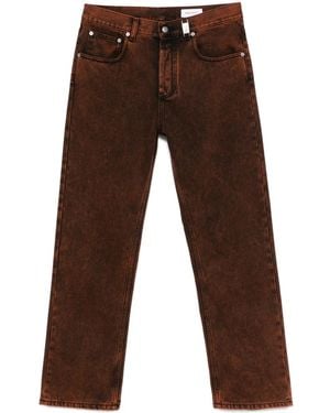 McQueen Straight-Leg Jeans - Brown