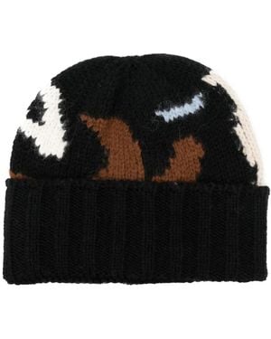 Ermanno Scervino Jacquard-Pattern Beanie - Black