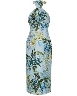 Cara Cara Perla Floral-Print Halterneck Dress - Blue