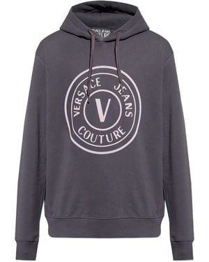 Versace Jeans Couture Logo-Embellished Hoodie - Grey