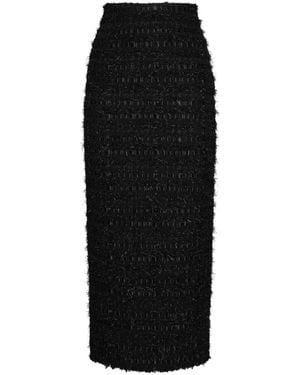 Thom Browne Satin Ribbon Frayed Skirt - Black