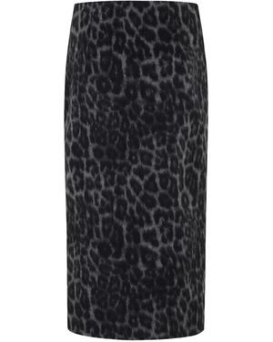 FEDERICA TOSI Bleistiftrock mit Leoparden-Print - Schwarz
