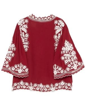 FARM Rio Floral-Embroidered Blouse