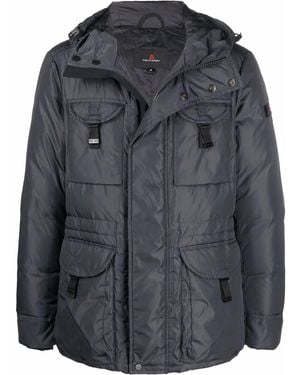 Peuterey Flap-Pockets Hooded Padded Jacket - Black