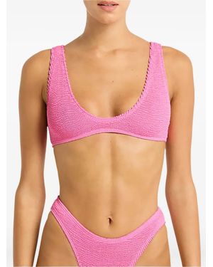 Bondeye Scout Crinkled-Finish Bikini Top - Pink