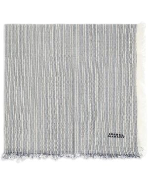 Isabel Marant Zenila Striped Fringed Scarf - Gray