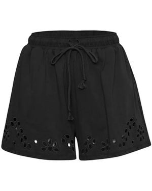 Ulla Johnson Shorts Vedi Con Ojales - Negro