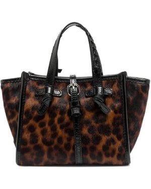 Gianni Chiarini Small Miss Marcella Leopard-Print Tote Bag - Black