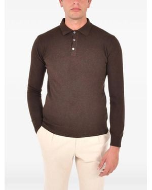 Franzese Collection Ribbed Polo Shirt - Brown