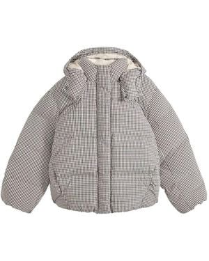 Levi's Tate Bubble Gingham Puffer Jacket - Gray