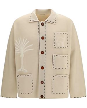 BAZISZT Seeker Intarsia-Knit Cashmere Cardigan - Natural