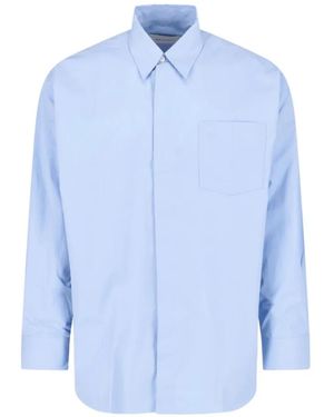 Ami Paris Ami De Coeur Embroidered Shirt - Blue