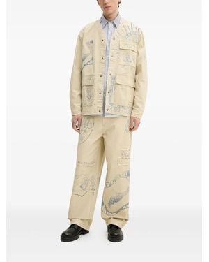Desigual Jeans mit Stempel-Print - Natur