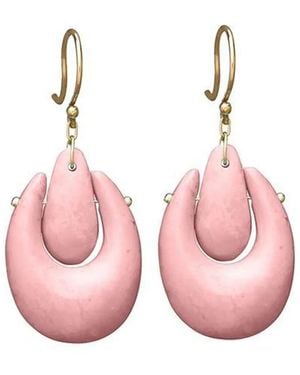Ten Thousand Things 18Kt Large O'Keeffe Opal Earrings - Pink