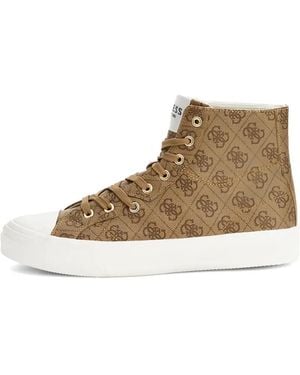 Guess Istria Logo-Print High-Top Sneakers - Natural