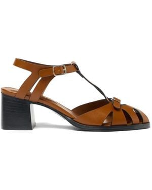 SCAROSSO Giulia Woven Caged Sandals - Brown
