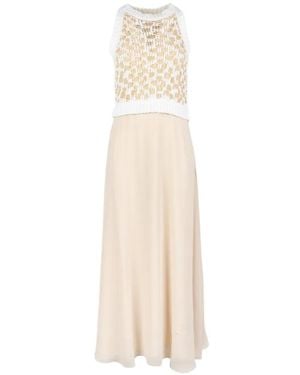 Peserico Crochet-Knit Layered Dress - White